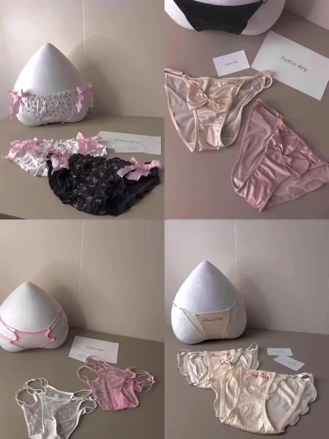 少女心暗恋蓝棉麻内裤夏季原味透气贴身