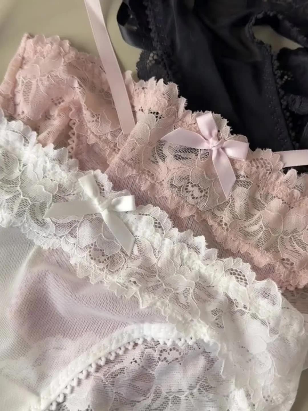 黑泡泡蕾丝内内原味穿搭