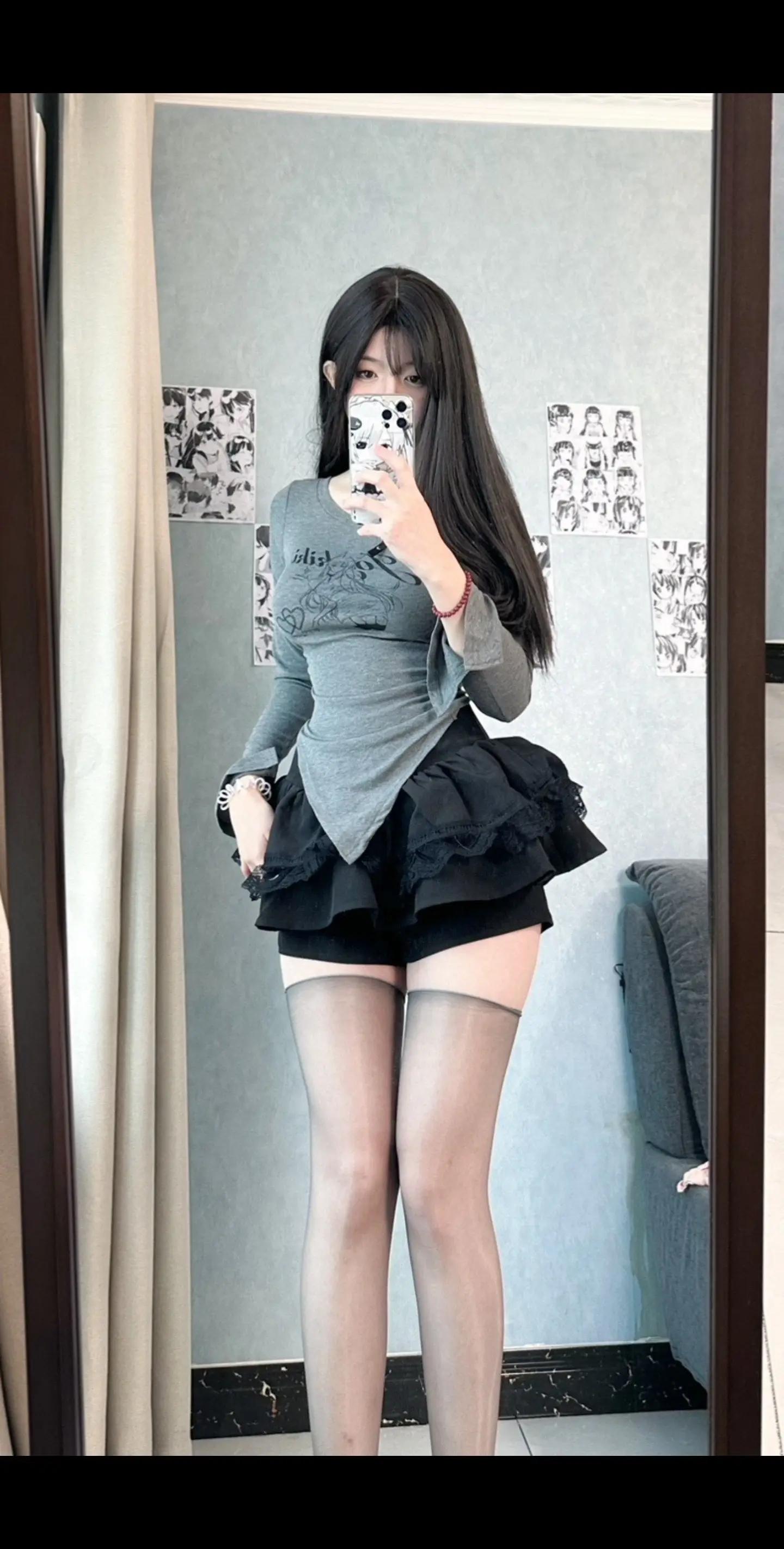 黑丝原味女神高跟脚链控制